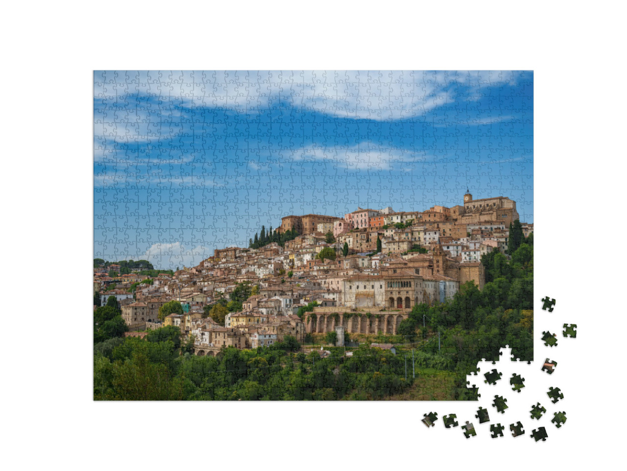 Puzzle 1000 pezzi „Veduta di Loreto Aprutino, città storica della provincia di Pescara, Abruzzo“