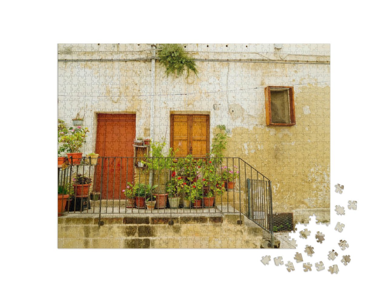 Puzzle 1000 pezzi „I vicoli e la gravina del centro storico di Gravina di Puglia.“