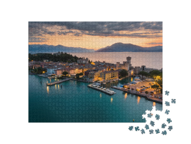 Puzzle 1000 pezzi „Alba su Sirmione sul lago di Garda“