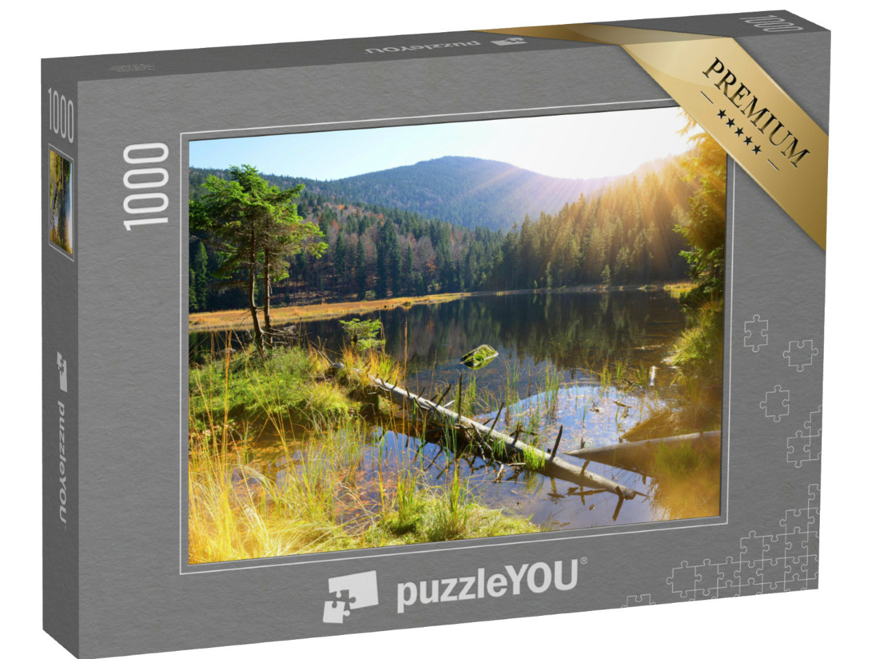 Puzzle 1000 pezzi „Il lago Kleiner Arbersee nel Parco Nazionale della Foresta Bavarese, Germania“
