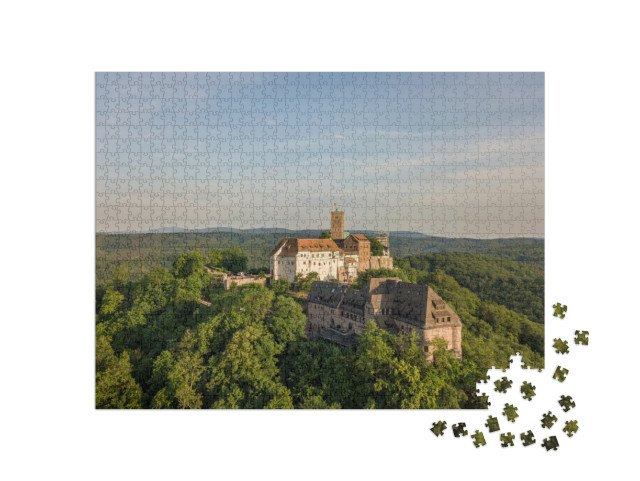 Puzzle 1000 pezzi „Vista aerea del castello di Wartburg vicino a Eisenach“