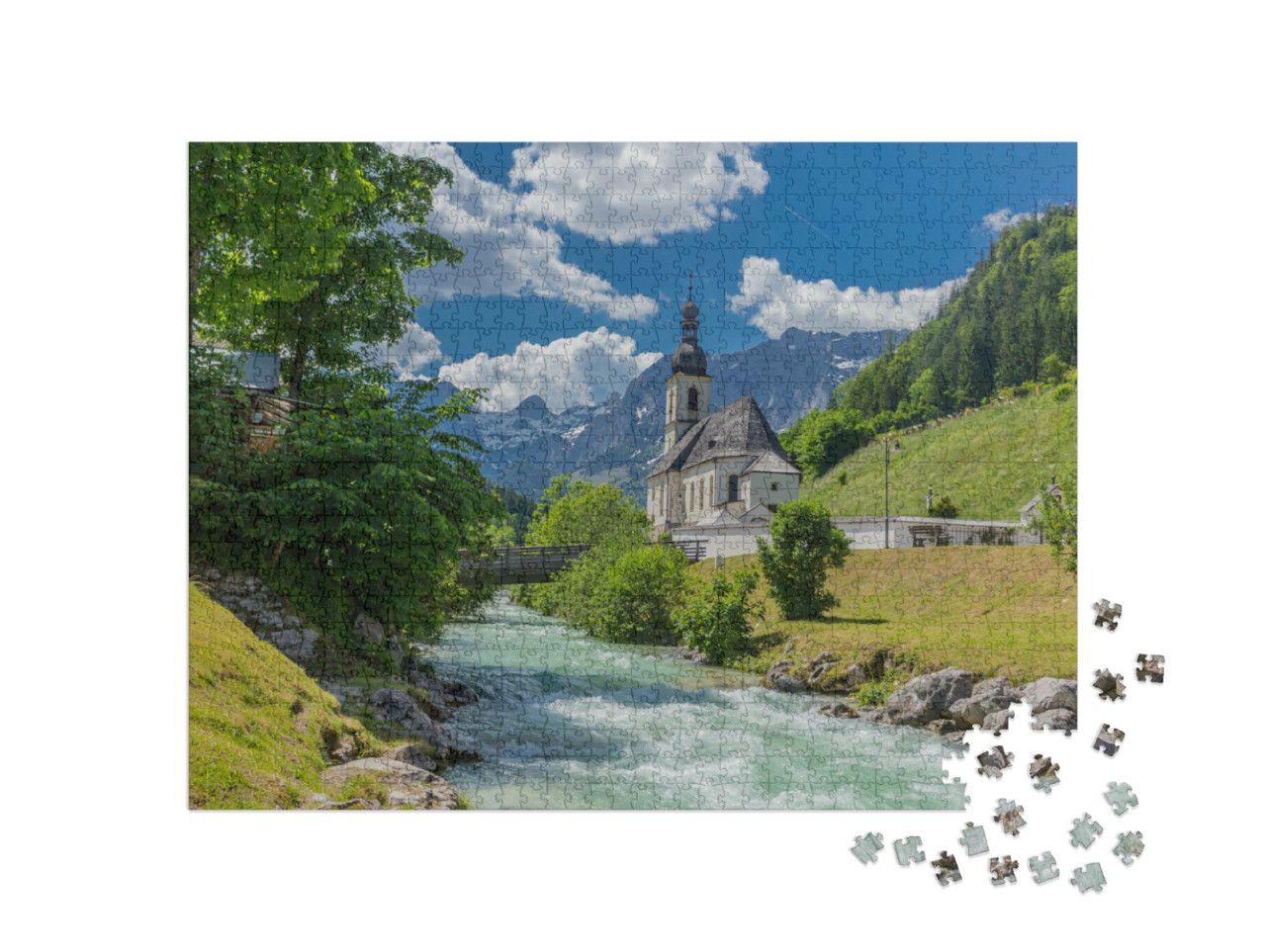 Puzzle 1000 pezzi „Prealpi di Berchtesgaden: Ramsau e dintorni“