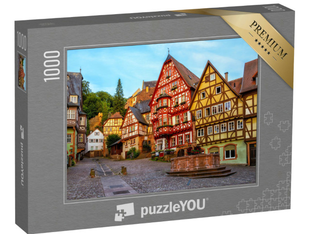 Puzzle 1000 pezzi „Case a graticcio nel centro storico di Miltenberg, in Baviera“