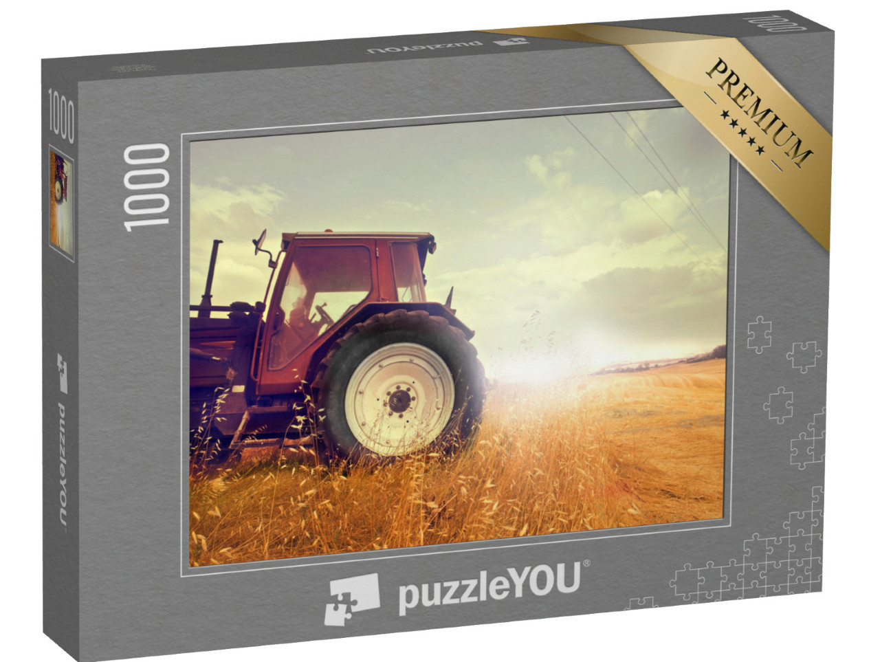 Puzzle 1000 pezzi „Un trattore in un campo di grano“